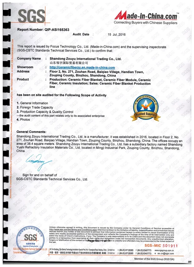 SGS Audit Certification